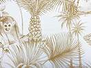Trópusi dzsugel mintás vlies design tapéta pálmafa, majom mintával