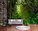 Trópusi dzsungel inda és levélel boirított erdei ösvény mintás fali poszter 368x254 vlies