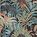 Trópusi dzsungel mintás mosható dekor tapéta fekete, zöld, koral színekkel