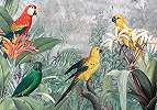Trópusi hangulatú modern papagáj mintás vlies fali poszter 368x254 vlies