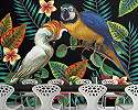 Trópusi hangulatú papagáj mintás óriás vlies fali poszter