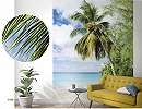 Trópusi tengerpart és pálmafa mintás mosható vinyl poszter tapéta