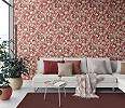 Tulipán mintás bordó színvilágú design tapéta