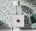 Tulipán mintás hideg kék színű design tapéta