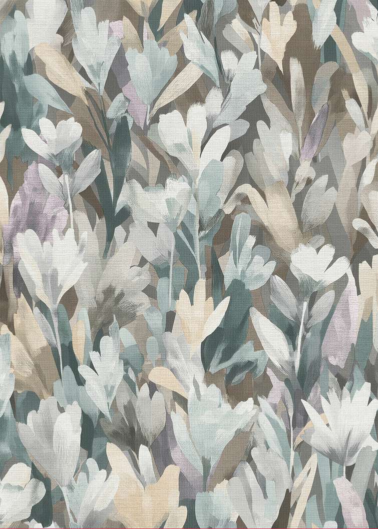 Tulipán mintás poroskék színvilágú design tapéta