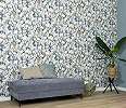 Tulipán mintás poroskék színvilágú design tapéta