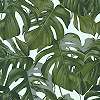 Türkiz alapon zöld trópusi pálmalevél mintás vlies tapéta