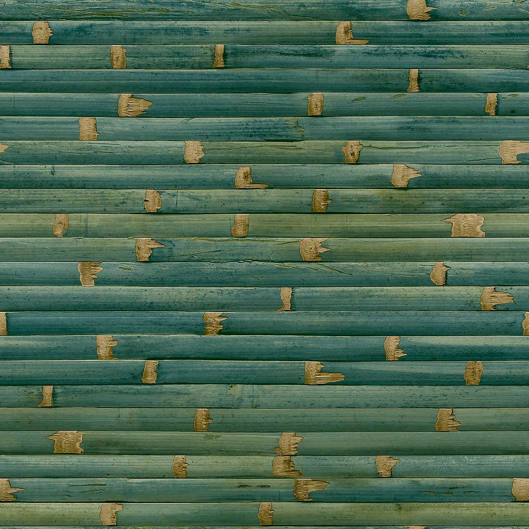 Türkiz bambusz mintás vlies design tapéta