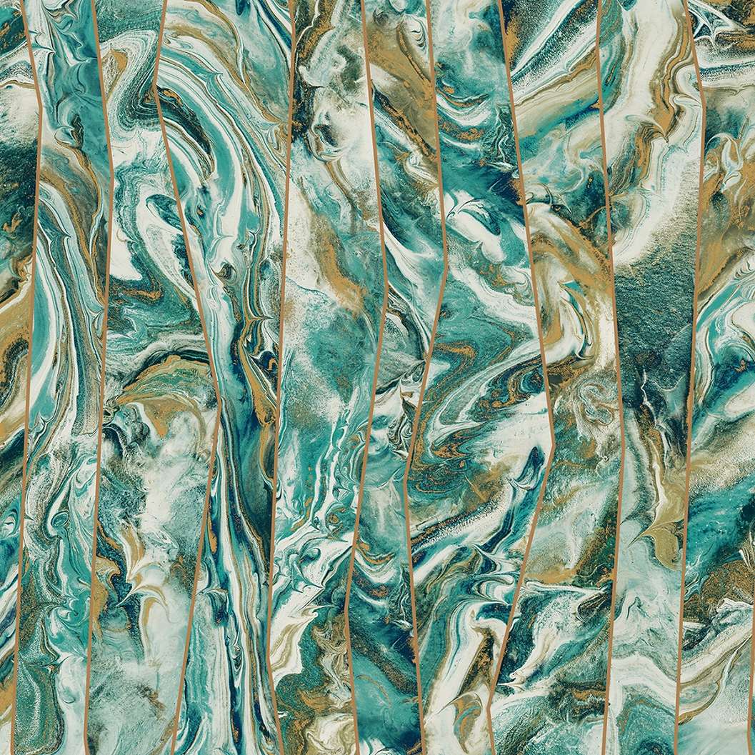 Türkiz márvány mintás prémium design tapéta 106cm dupla széles