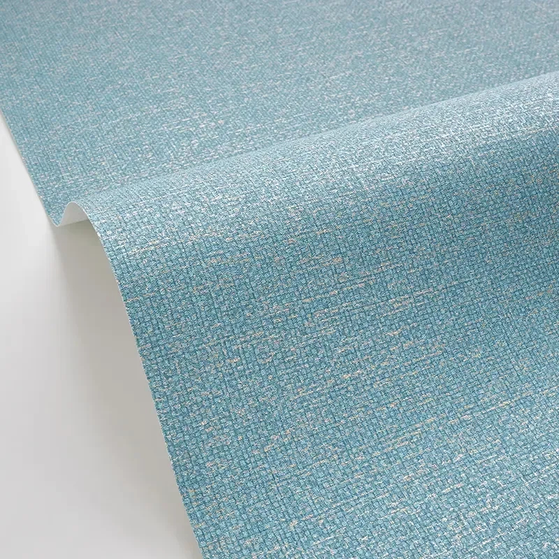 Türkizkék vinyl tapéta textil strukturával