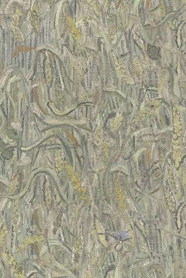 Van Gogh kézi festett hatású zöld színű tapéta