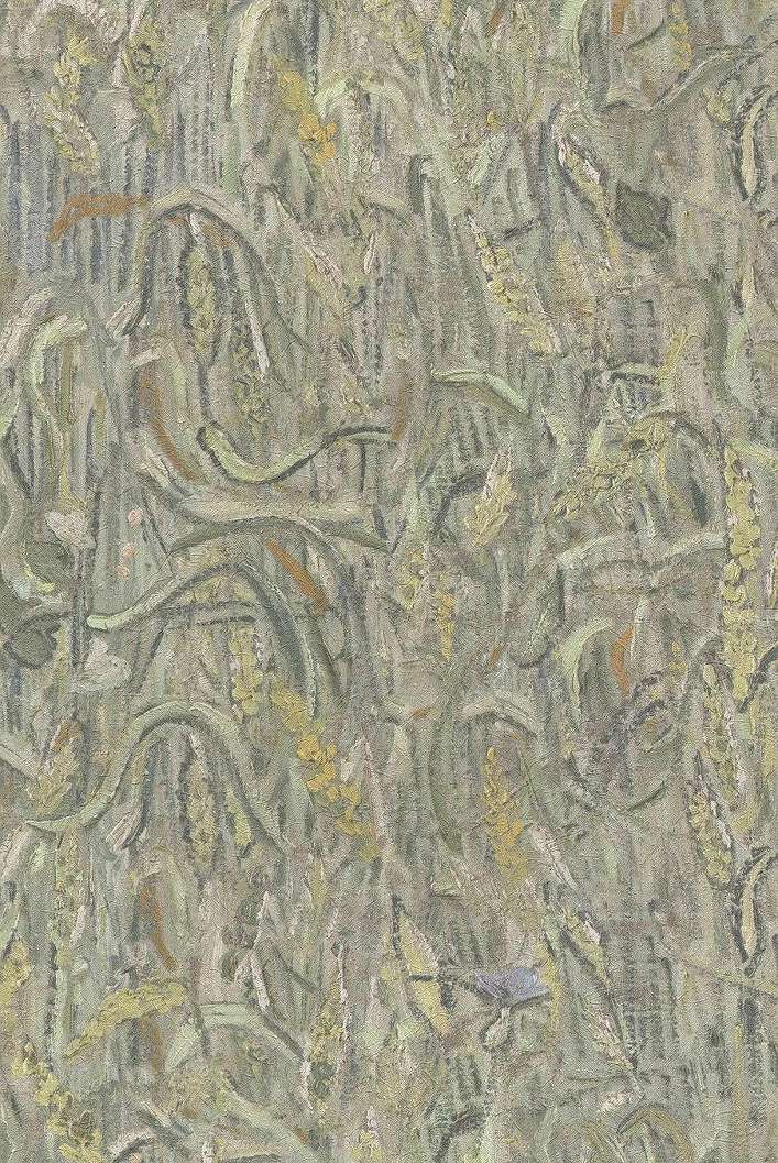Van Gogh kézi festett hatású zöld színű tapéta