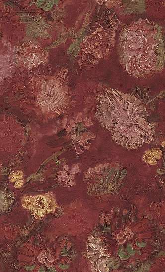 Van Gogh piros virág mintás tapéta