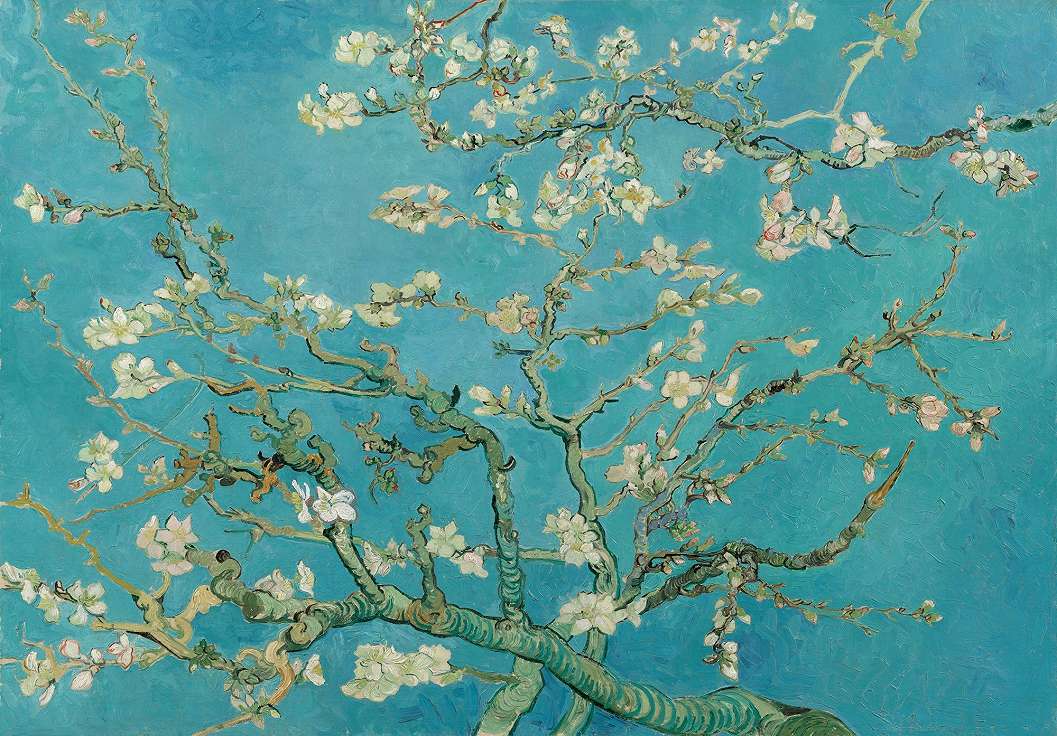 Van Gogh poszter tapéta türkiz mandulafa virágzás vinyl mosható