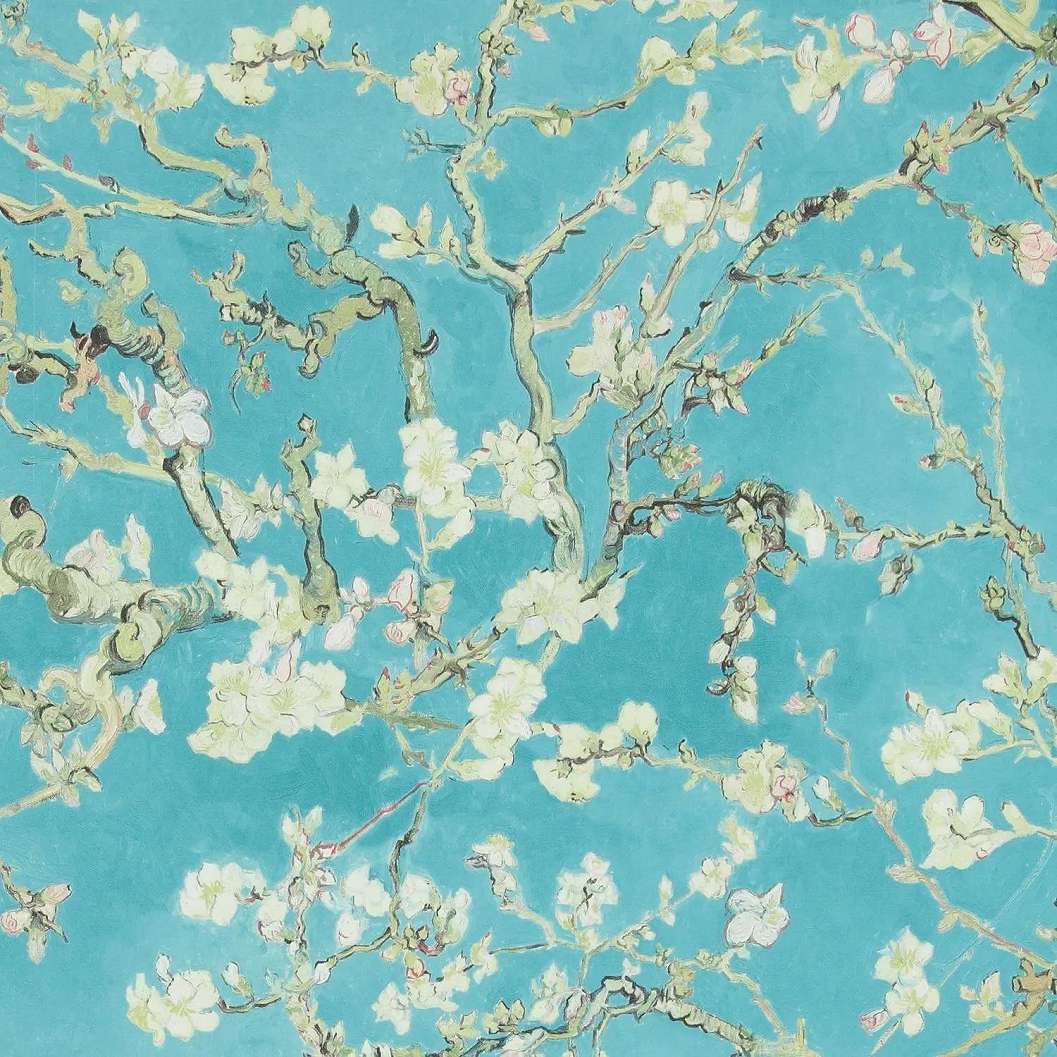 Van Gogh virág mintás tapéta kék színben