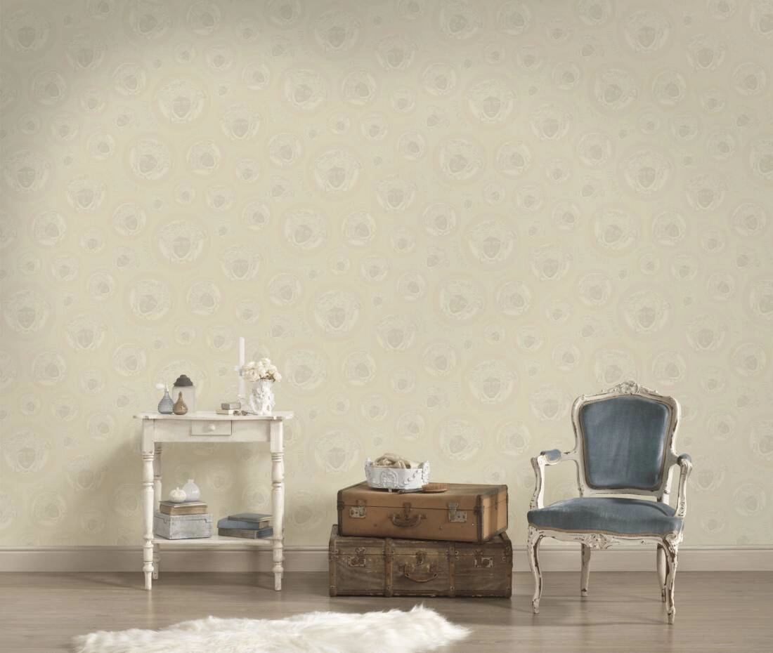 Versace elegáns modern stílusú krém fehér tapéta