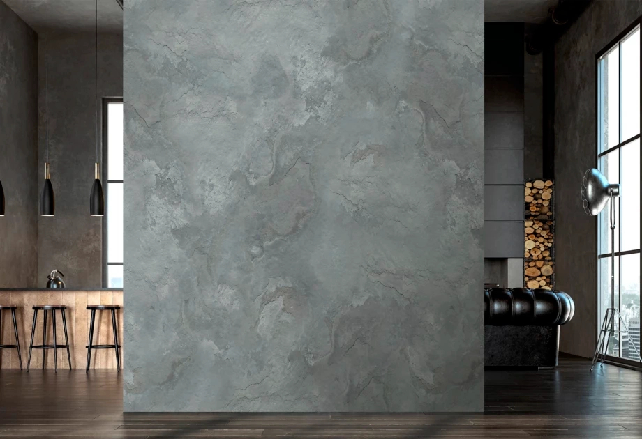 Világos szürke színvilágú fotótapéta beton hatású mintával vinyl mosható