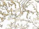 Világos tört fehér mandula virág mintás Van Gogh design tapéta