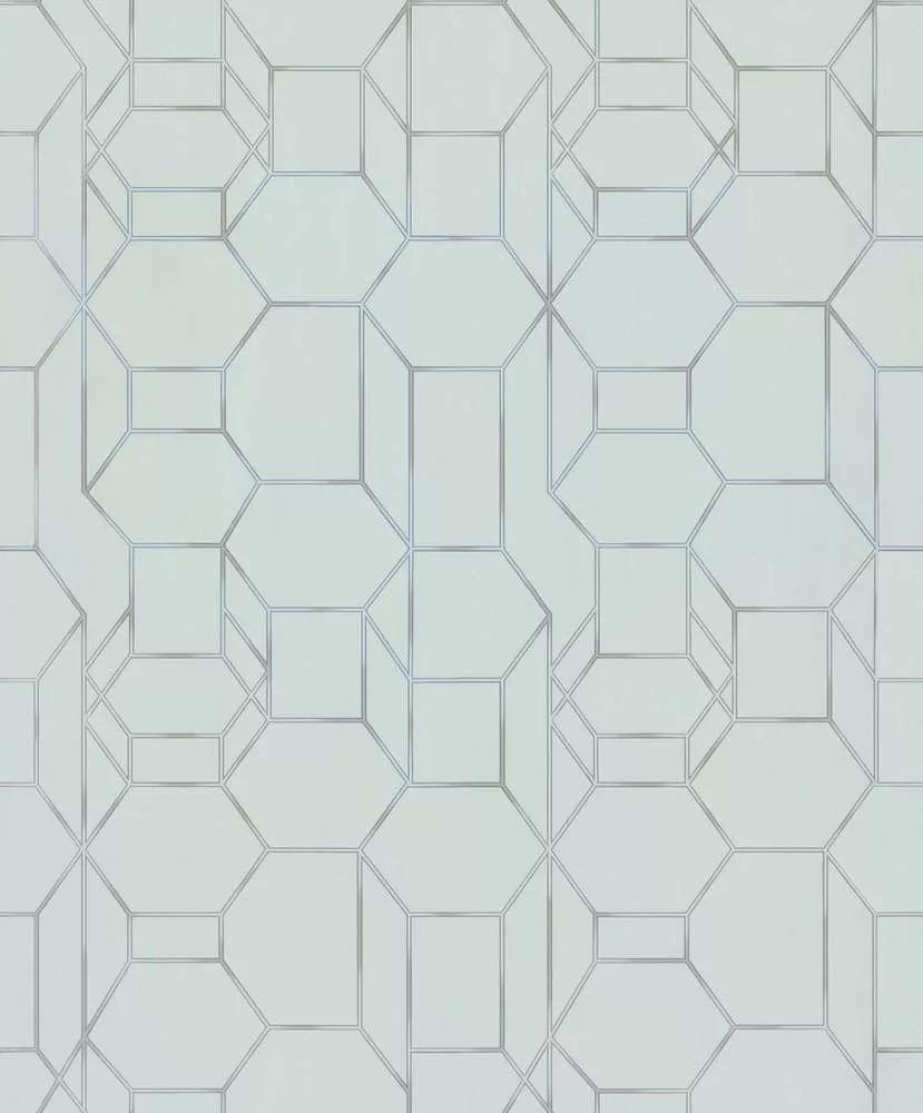 Világoszöld modern geometrikus mintás mosható design tapéta