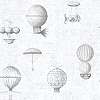 Vintage design tapéta légballon mintával szürke színben