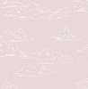 Vintage gyerekszobai tapéta rajzolt felhő mintával rózsaszín színben