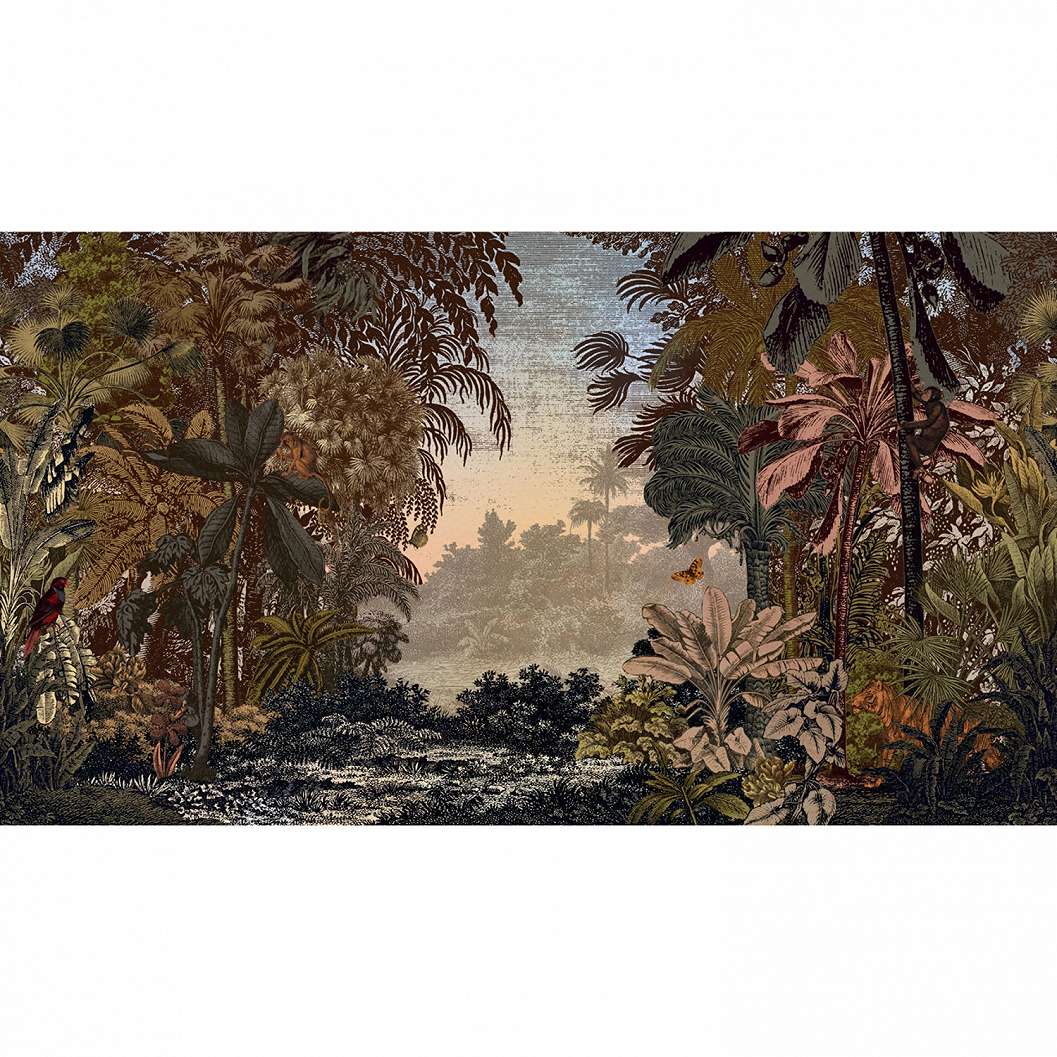 Vintage stílusú trópusi dzsungel mintás caselio óriás fali poszter