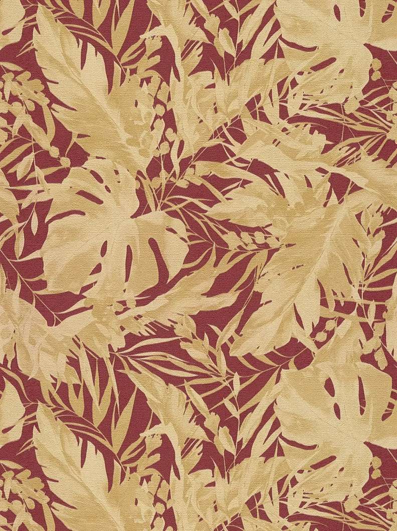 Vinyl dekor tapéta arany és bordó színű levél mintával