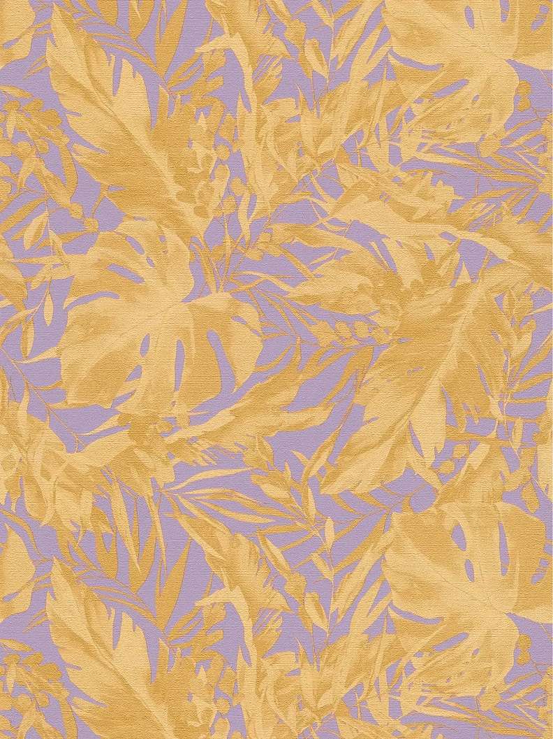 Vinyl dekor tapéta arany és lila színű levél mintával