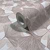 Vinyl dekor tapéta beige és barna ginkgo falevél mintával