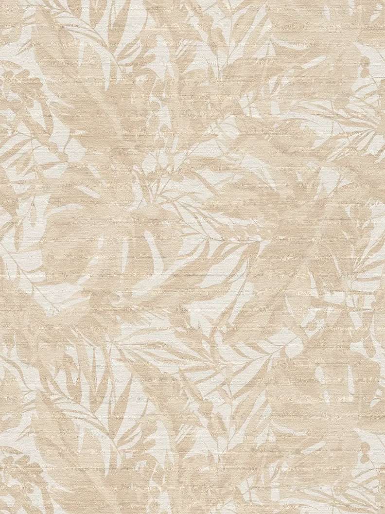 Vinyl dekor tapéta beige színű levél mintával