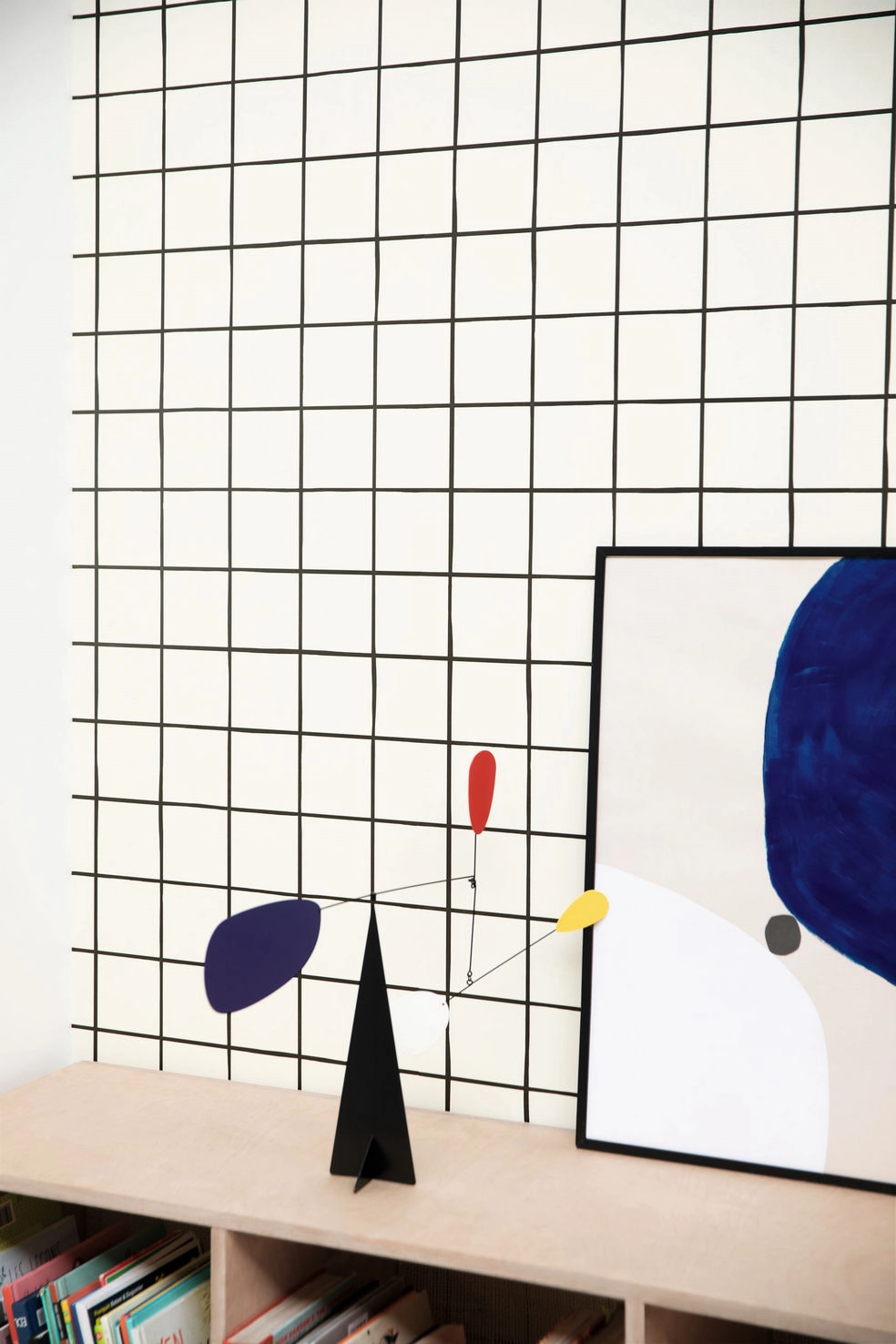 Vinyl dekor tapéta fekete fehér kockás mintával