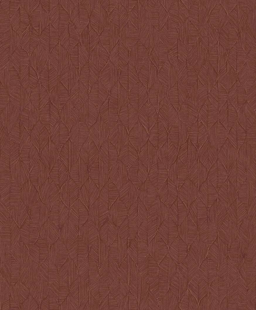 Vinyl dekor tapéta geometrikus stilizált kis leveles mintával bársonyvörös színben