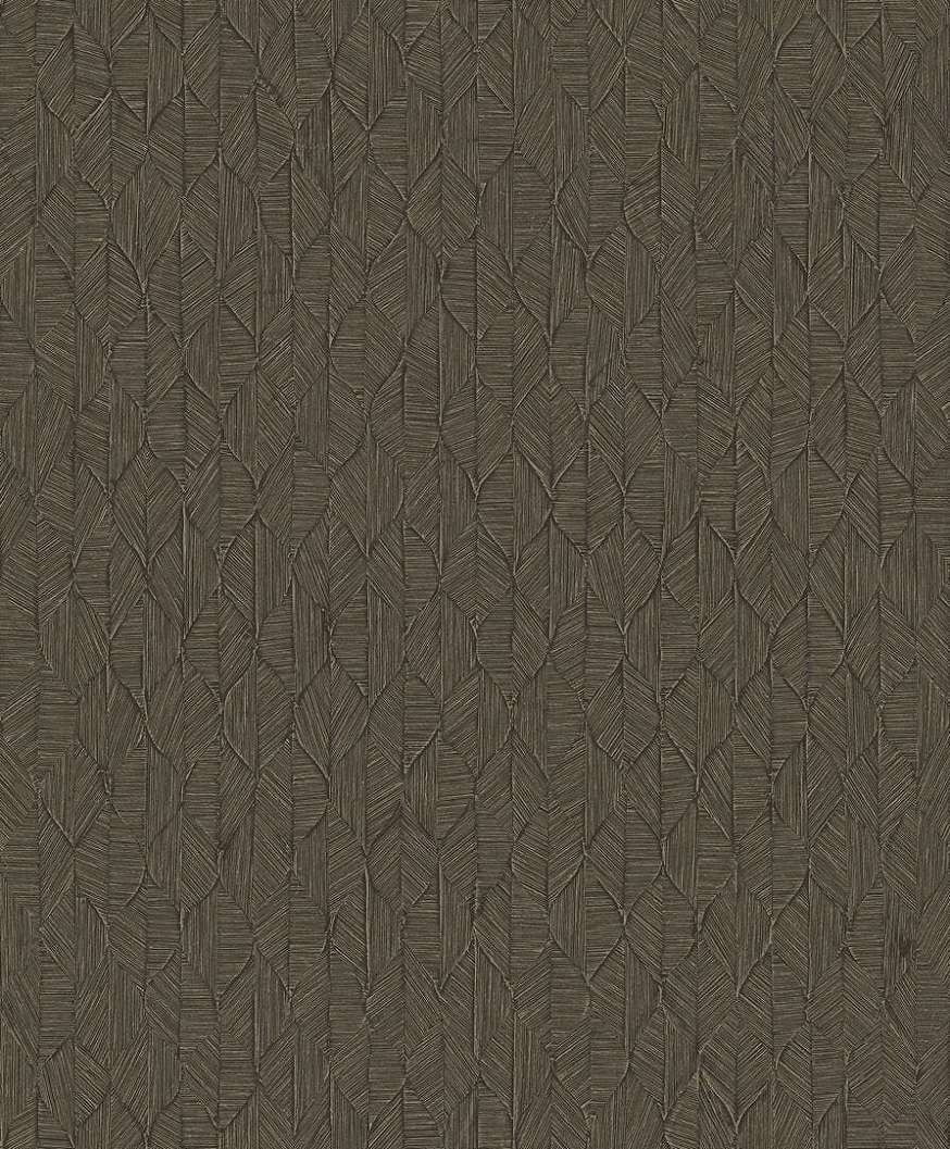 Vinyl dekor tapéta geometrikus stilizált kis leveles mintával fekete színben