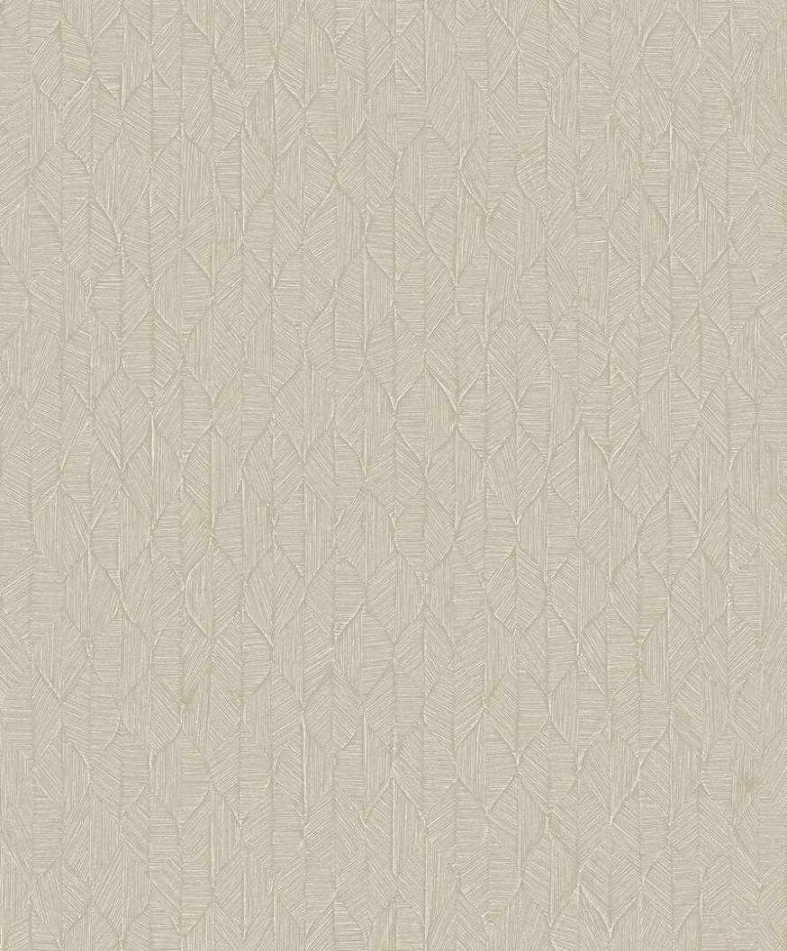 Vinyl dekor tapéta geometrikus stilizált kis leveles mintával lenbeige színben