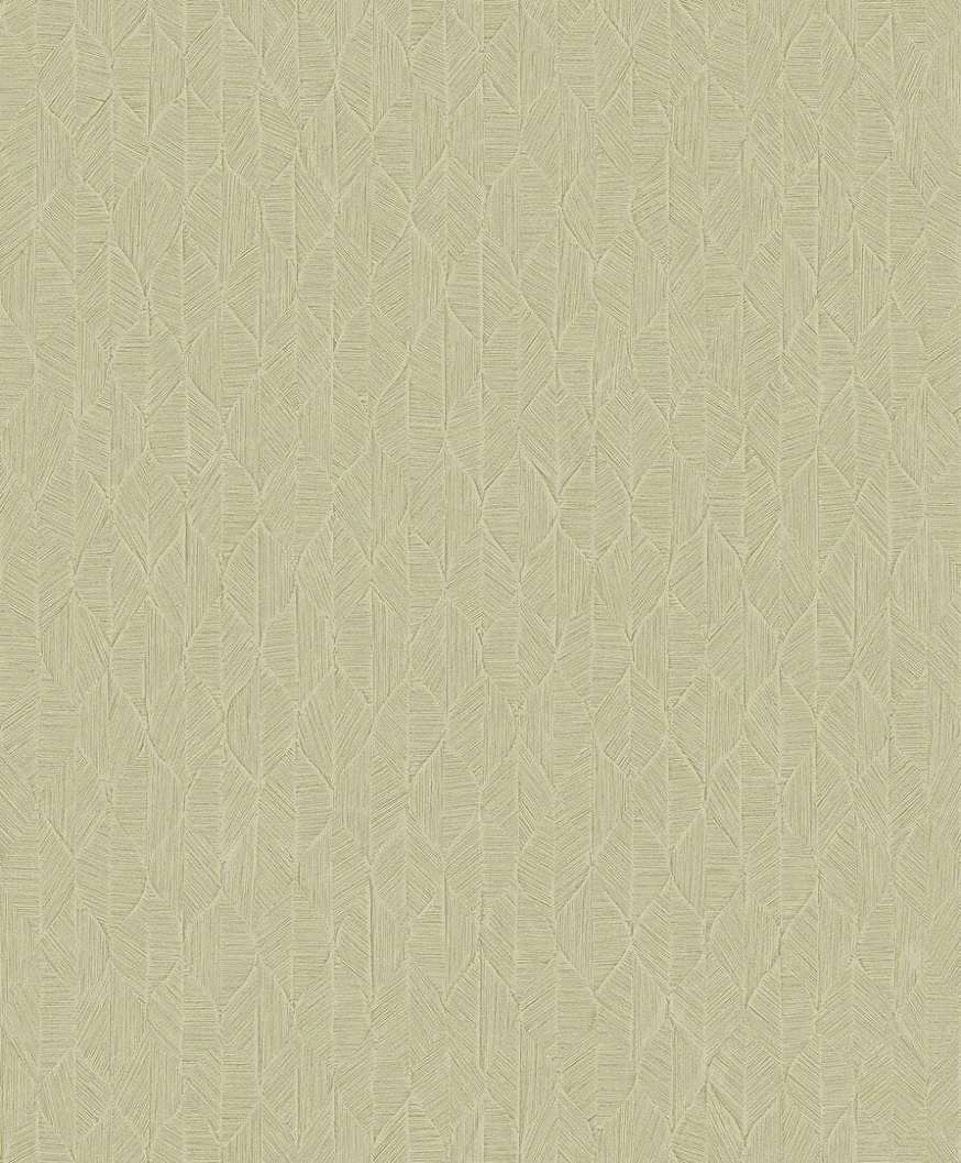 Vinyl dekor tapéta geometrikus stilizált kis leveles mintával mandulazöld színben