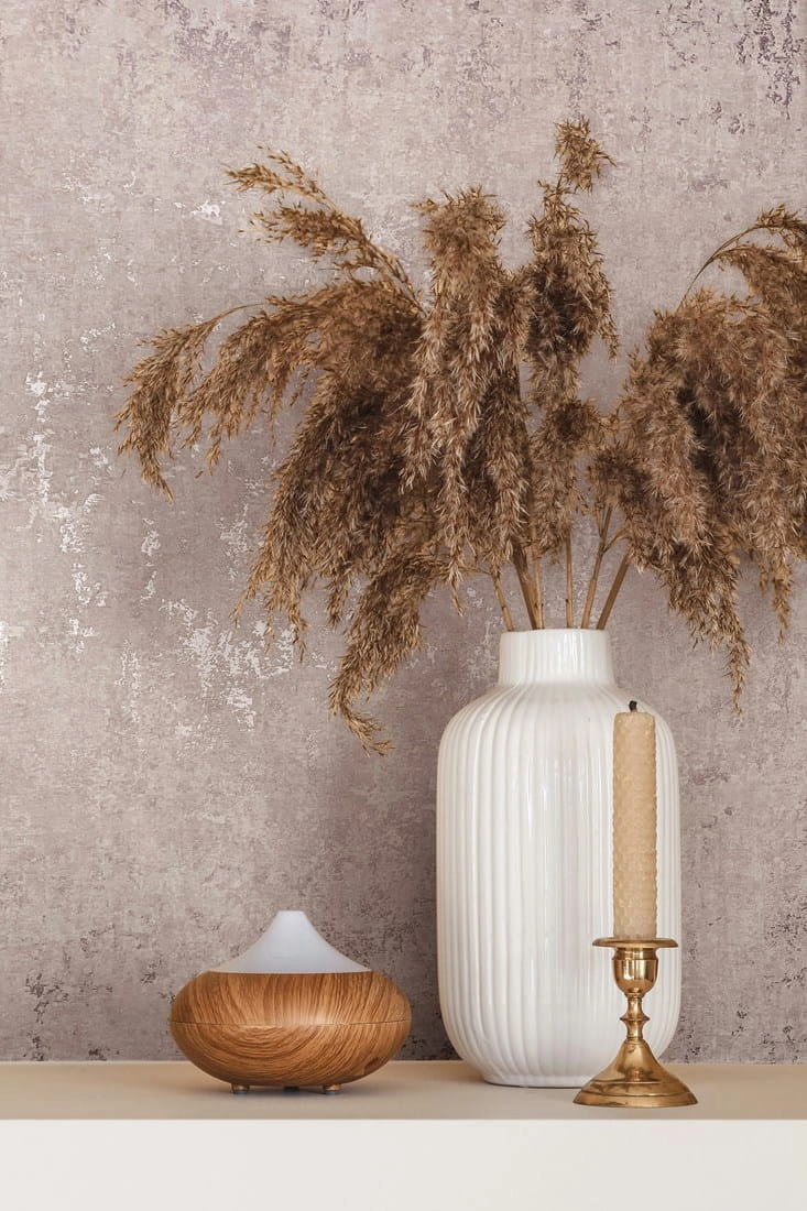 Vinyl dekor tapéta halvány mályva beton koptatott mintával