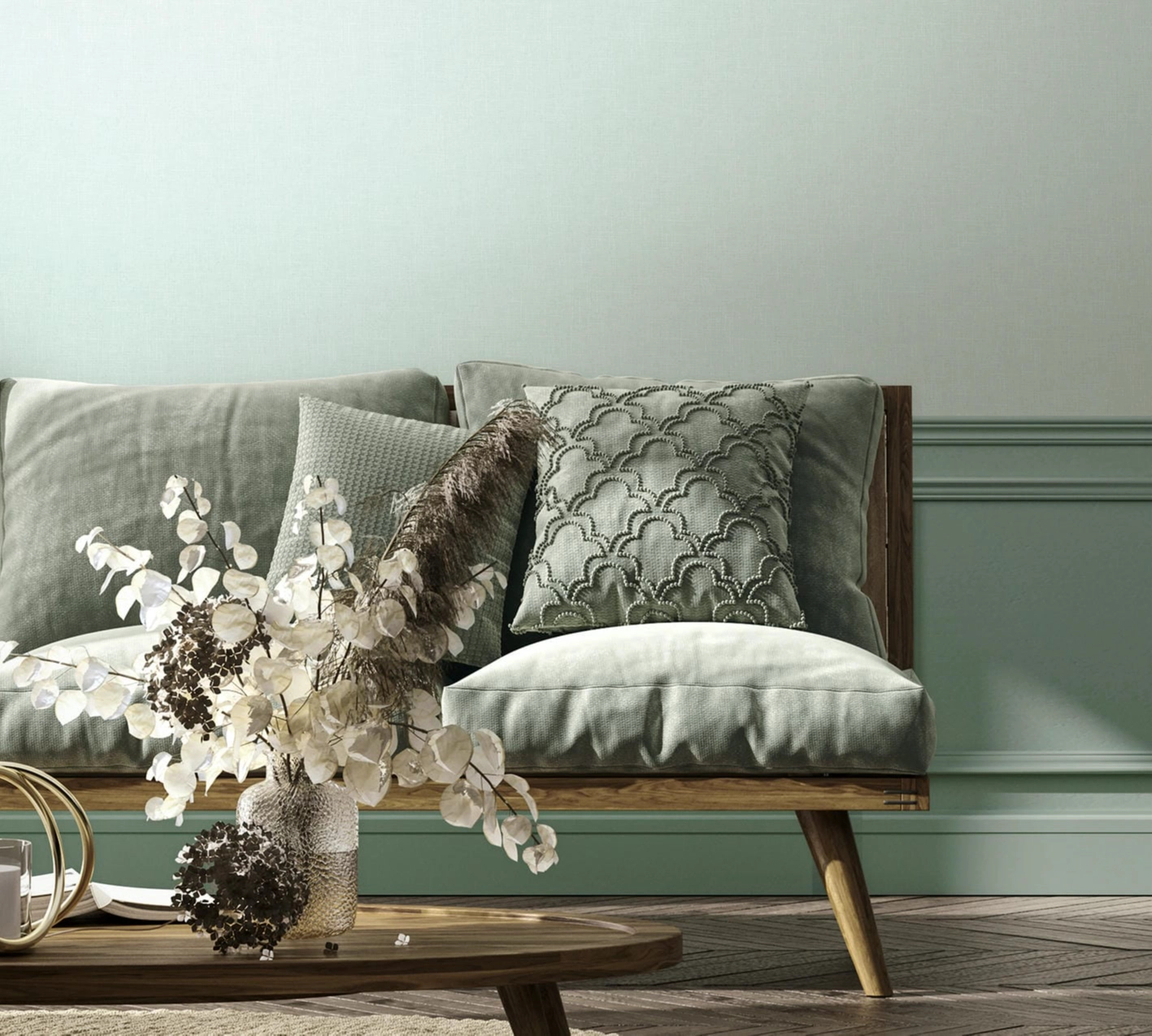 Vinyl dekor tapéta kacsatojáshélykék lenszövet hatású mintával