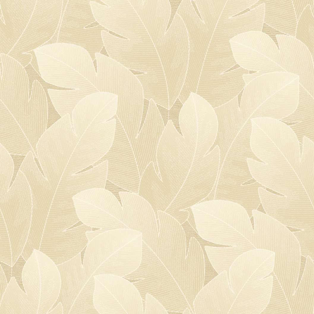 Vinyl dekor tapéta levél mintával homokkő színben