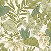 Vinyl dekor tapéta levél mintával zöld és krém színnel