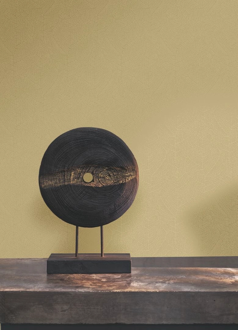 Vinyl dekor tapéta levélerezet mintával arany színben