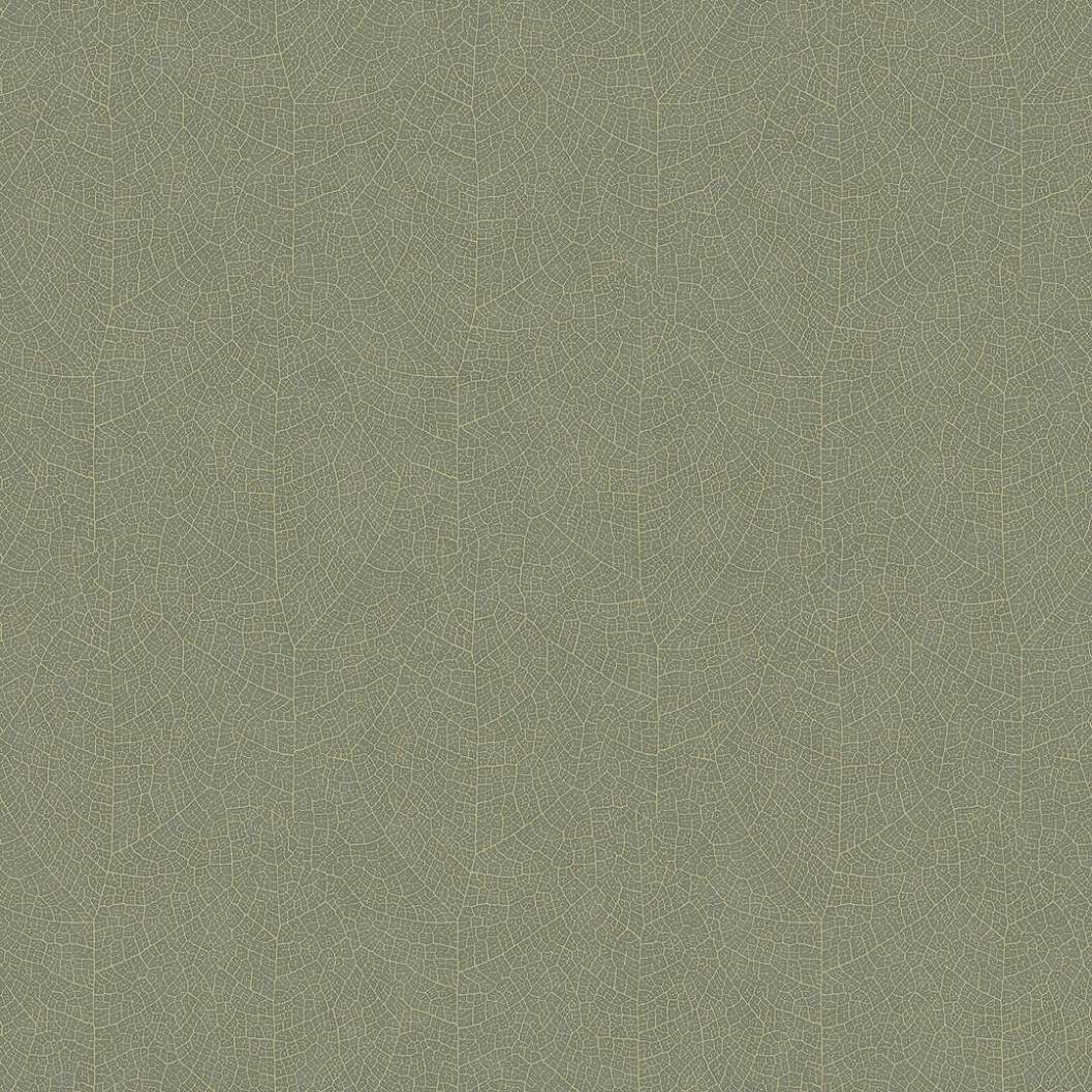 Vinyl dekor tapéta levélerezet mintával sötétzsályazöld színben
