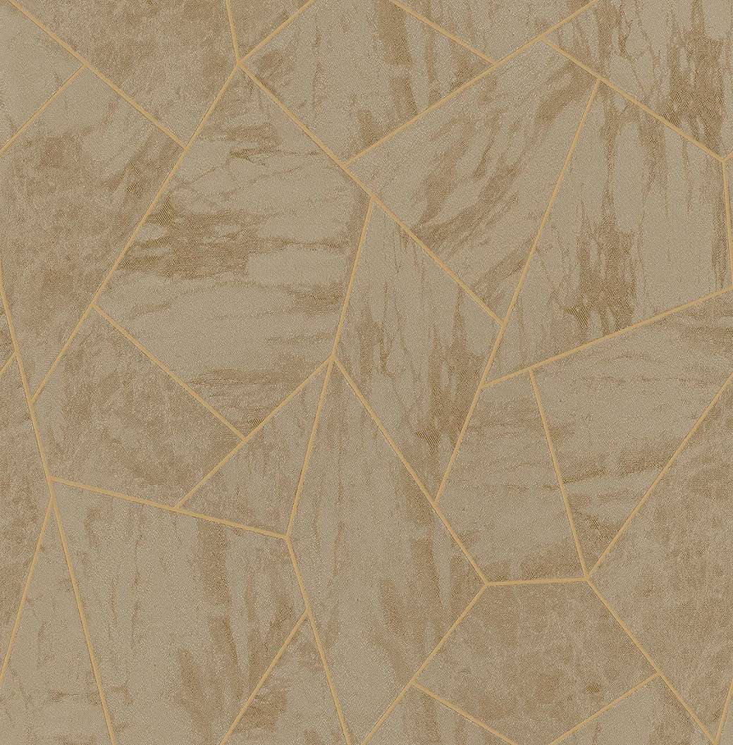 Vinyl dekor tapéta modern metál arany geometrikus mintával