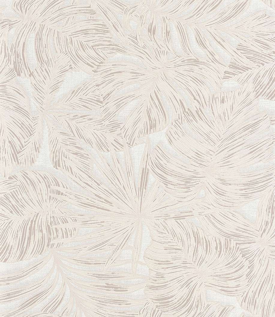 Vinyl dekor tapéta nagy pálmaleveles mintával beige színben
