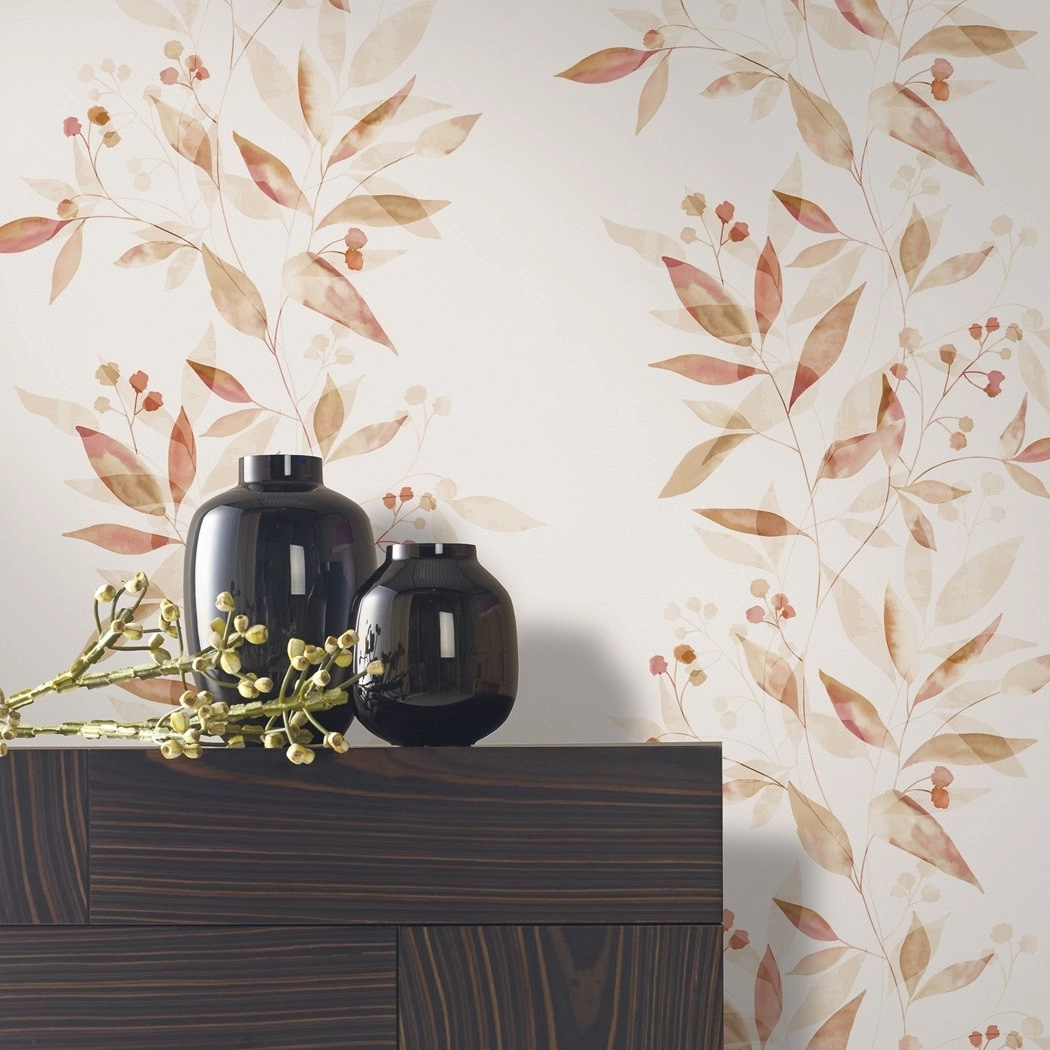 Vinyl dekor tapéta narancs levél mintával