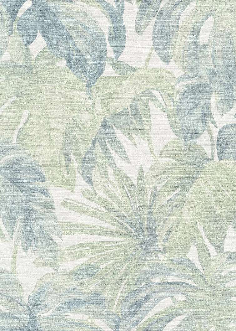 Vinyl dekor tapéta pálmalevél mintával zöld kék színekkel