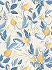 Vinyl dekor tapéta sárga és kék színű virág mintával