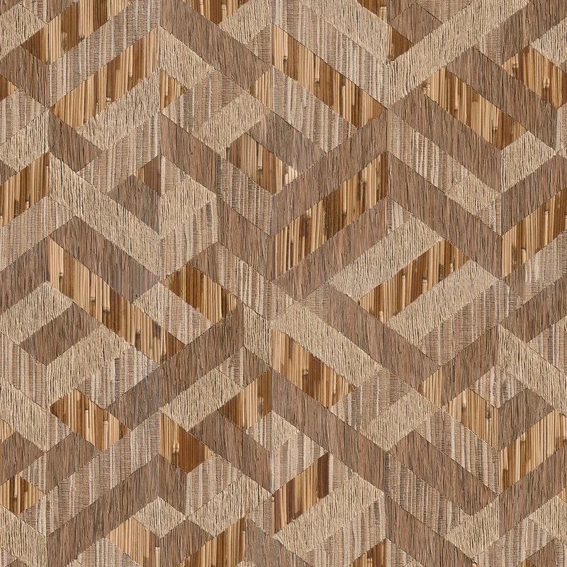 Vinyl dekor tapéta sárgásbarna fahatású geometria mintával