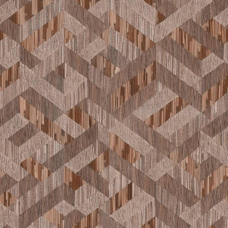 Vinyl dekor tapéta sötétbarna fahatású geometria mintával