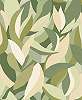 Vinyl dekor tapéta stilizált levél mintával zöld színnel