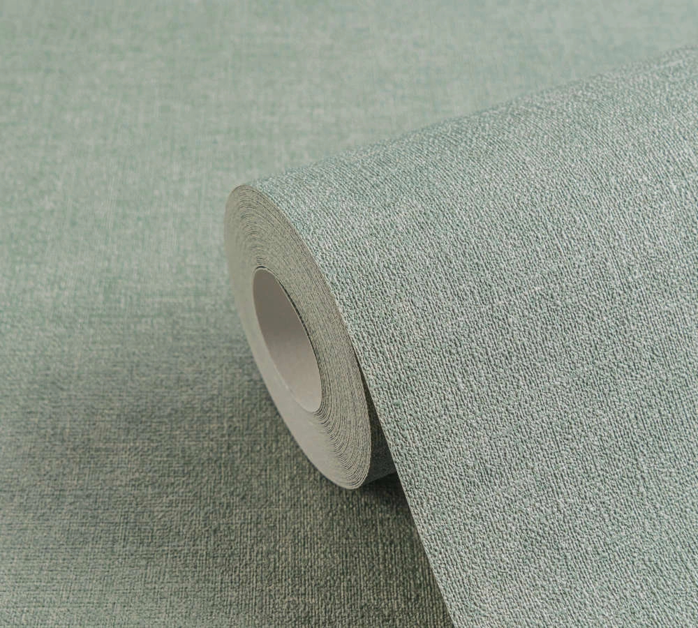 Vinyl dekor tapéta világos zöld színben textilhatású mintával